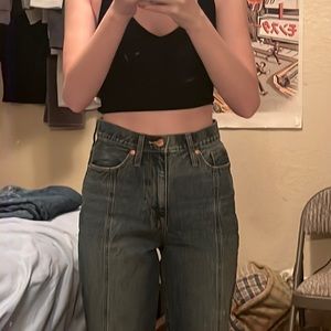 High Rise Medium Wash Jeans. Size 0.